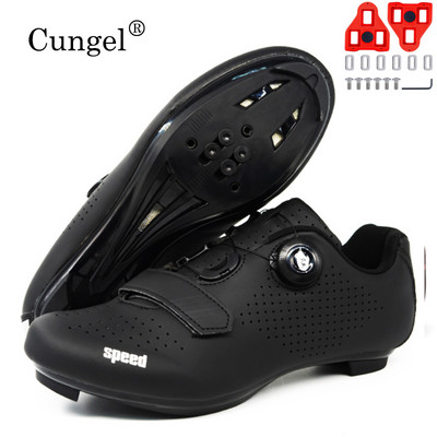 Jaunas Speed Cycling Sneaker Carbon Road Bike Shoes Vīriešu Cleat Neslīdošs MTB Apavi Sacīkšu Āra Sieviešu Kalnu Velosipēdu Apavi SPD