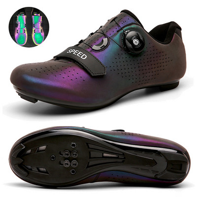 Vīriešu sieviešu riteņbraukšanas apavi mtb šosejas velosipēdistu kedas elpojošas sacīkšu velosipēdu apavi melni SPD skavas Ātruma apavi bezslēdzeņu apavi vīriešiem