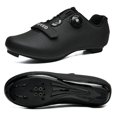Vīriešu sieviešu riteņbraukšanas apavi mtb šosejas velosipēdistu kedas elpojošas sacīkšu velosipēdu apavi melni SPD skavas Ātruma apavi bezslēdzeņu apavi vīriešiem