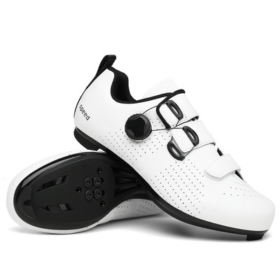 Uniszex önzáró pedálos országúti kerékpárcipő BOA csat könnyű légáteresztő triatlon lovaglás kerékpározás kerékpáros edzőcipő