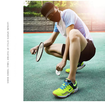 Profesionāli augstas kvalitātes badmintona apavi, triecienu amortizējoši un buksēšanas sporta apavi vīriešu un sieviešu visaptverošām sporta apaviem