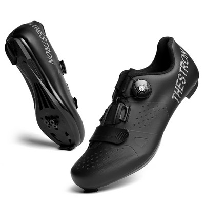 Vīriešu elpojošie skavas riteņbraukšanas apavi Profesionālie triatlona šosejas velosipēdistu apavi velobraukšanas kedas gumijas zoles apavi