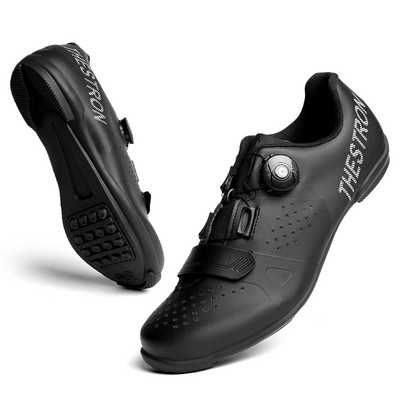 Vīriešu elpojošie skavas riteņbraukšanas apavi Profesionālie triatlona šosejas velosipēdistu apavi velobraukšanas kedas gumijas zoles apavi