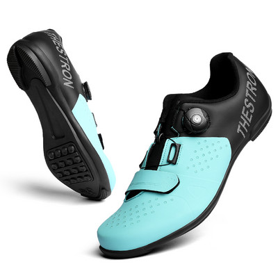 Vīriešu elpojošie skavas riteņbraukšanas apavi Profesionālie triatlona šosejas velosipēdistu apavi velobraukšanas kedas gumijas zoles apavi
