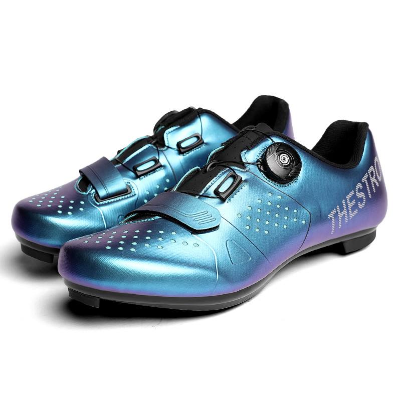Vīriešu elpojošie skavas riteņbraukšanas apavi Profesionālie triatlona šosejas velosipēdistu apavi velobraukšanas kedas gumijas zoles apavi
