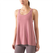 Vasaras jauna jogas skriešanas veste bez piedurknēm Plānas elpojošas fitnesa sporta topi Modes vienkrāsainas mugurpuses, sadalītas mezglotas vestes