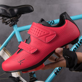 Vīriešu riteņbraukšanas apavi Plakanas skavas pašbloķējošas kalnu velosipēdistu apavi Sieviešu šosejas velosipēdu apavi Velosipēdu SPD Speed kedas