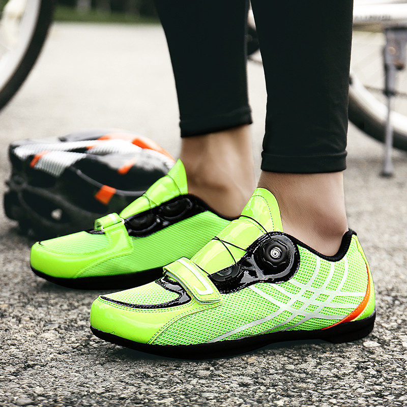 Vyriški kvėpuojantys dviratininkų batai lauko profesionalūs treniruokliai lenktynėms dviračių batai guminiai padai dviračių treniruočių sportbačiai