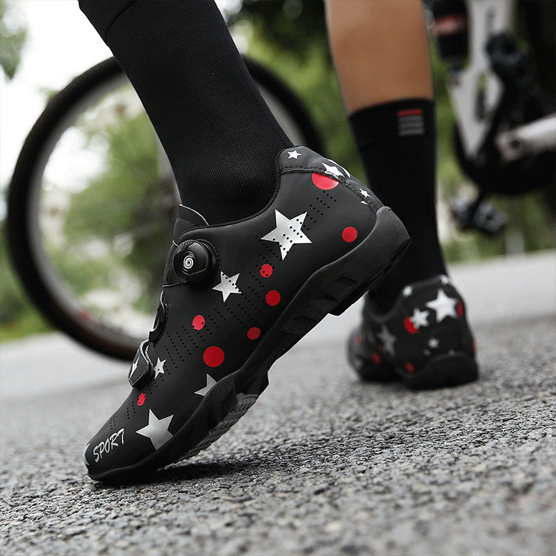 Riteņbraukšanas apavi Ceļu pašbloķējošie velosipēdu apavi Spin Elpojoši, ar triatlonu saderīgi apavi BOA Gumijas zole Velosipēdu treniņu kedas