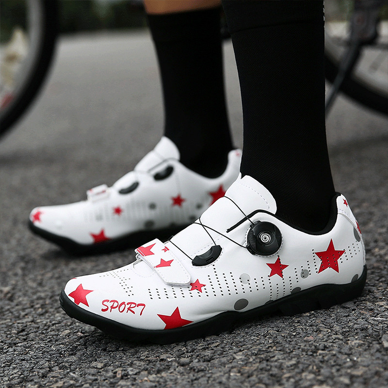 Riteņbraukšanas apavi Ceļu pašbloķējošie velosipēdu apavi Spin Elpojoši, ar triatlonu saderīgi apavi BOA Gumijas zole Velosipēdu treniņu kedas