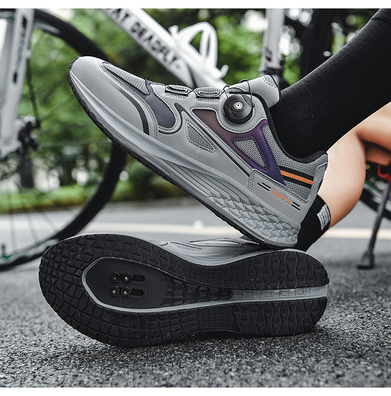 Férfi Luminous Cleat Kerékpáros Cipők Éjszakai Országúti Bicikli Triatlon Cipők Lock Kerékpár Lovaglás Tornaterem Spin edzés Fitnesz Cipők