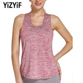 Női Athletic Racerback futómellény, rugalmas edzőcipő, gyorsan száradó ujjatlan, légáteresztő, alkalmi jógaingek Sportruházat