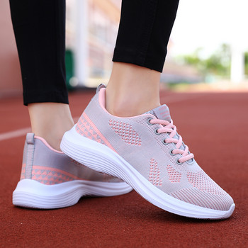 Γυναικεία παπούτσια γυμναστικής Casual παπούτσια τένις πλεκτά, κλασικά άνετα, αναπνεύσιμα Flat αθλητικά παπούτσια