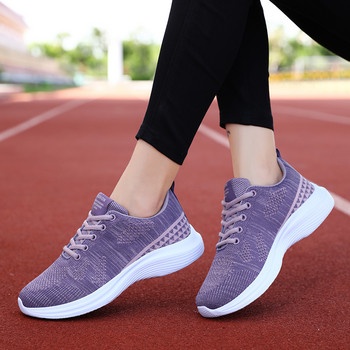 Γυναικεία παπούτσια γυμναστικής Casual παπούτσια τένις πλεκτά, κλασικά άνετα, αναπνεύσιμα Flat αθλητικά παπούτσια