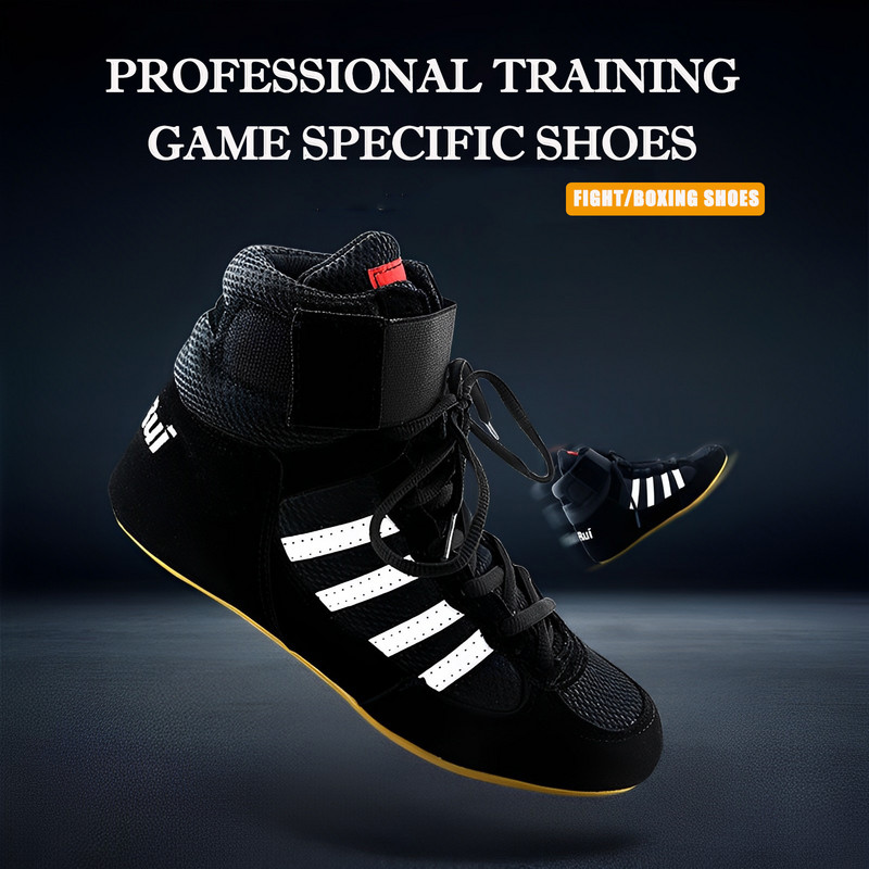 Férfi Női Bokszcipők Magas felső Harcedzés Birkózó Csizmák Fűzős Lélegző Női