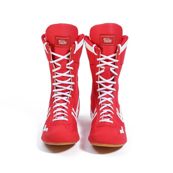 обувки за борба Боксови обувки Бойни изкуства Таекуондо Санда обучение специални високи помощни обувки за бокс