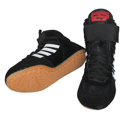 Автентични обувки за борба Високи обувки за бокс, външна подметка от кравешки мускули, дишащи маратонки за борба за мъже и жени 35-46
