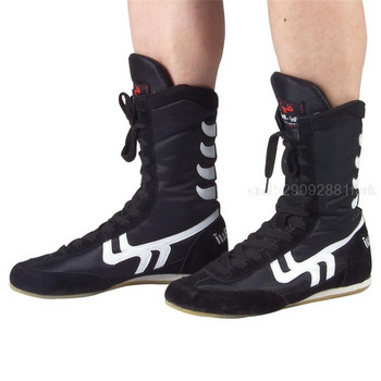 Мъже, жени, боксови обувки за борба, кравешки мускули, външна подметка, дишащи бойни маратонки, ботуши с връзки, обувки за бокс, размер 35-46