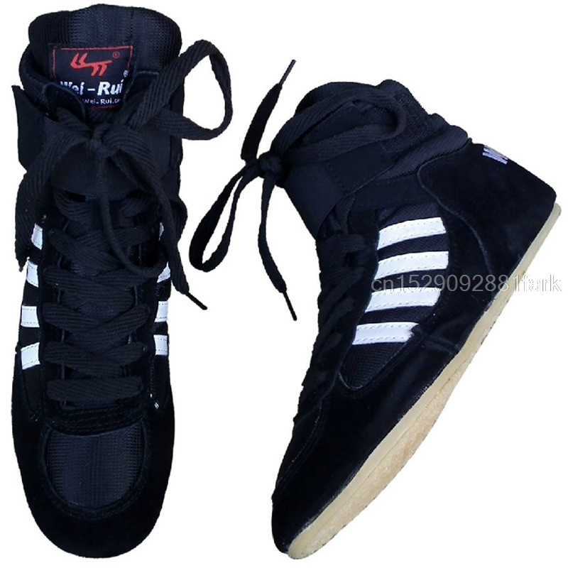 Unisex autentiski cīkstēšanās apavi Govs muskuļu ārējās zoles treniņu apavi Viegli šņorzābaki kedas Neslīdoši boksa apavi