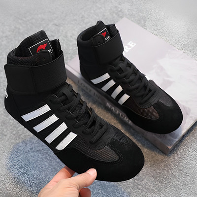 Men`s Women`s Children`s Boxing Shoes High Top Fighting Training Wrestling Shoes Long Boots Boxing Breathable Rubber Sole