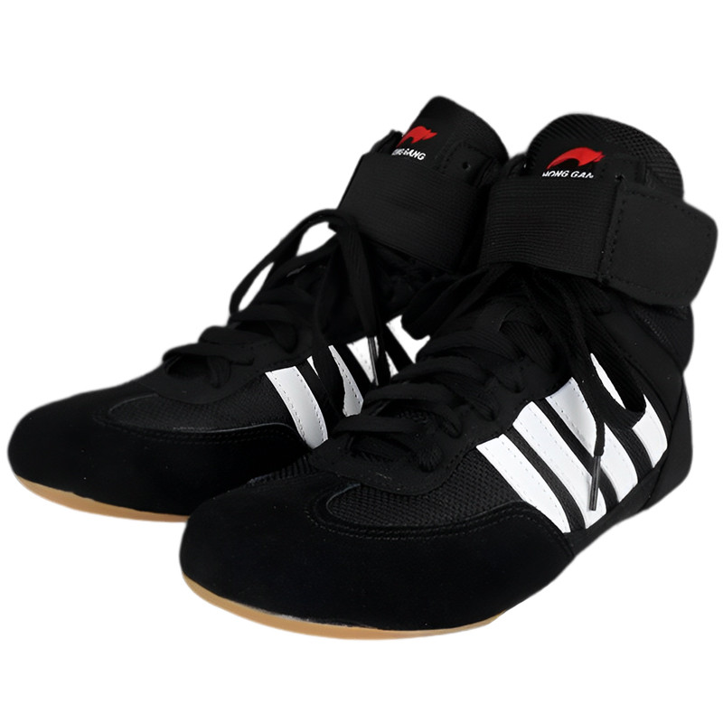 Vyriški moteriški vaikiški bokso batai, aukšta viršūnė, kovos treniruotės, imtynių batai, ilgaauliai boksas, pralaidus guminis padas
