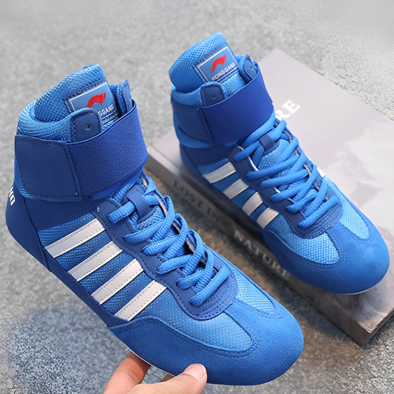 Vyriški moteriški vaikiški bokso batai, aukšta viršūnė, kovos treniruotės, imtynių batai, ilgaauliai boksas, pralaidus guminis padas