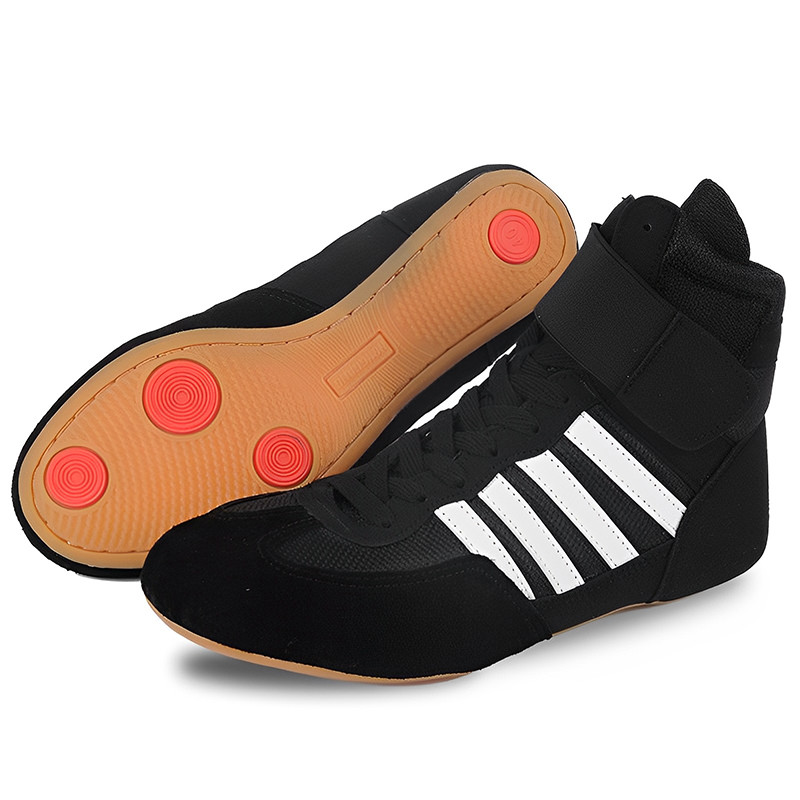 Vyriški moteriški vaikiški bokso batai, aukšta viršūnė, kovos treniruotės, imtynių batai, ilgaauliai boksas, pralaidus guminis padas