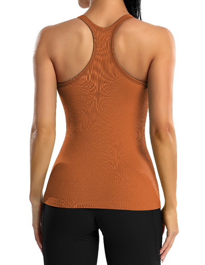 Charmleaks Női Camisole Racerback Design Puha, beépíthető polcos melltartó futószalagos felsők Masszív U-nyakú, alap légáteresztő sportruházat