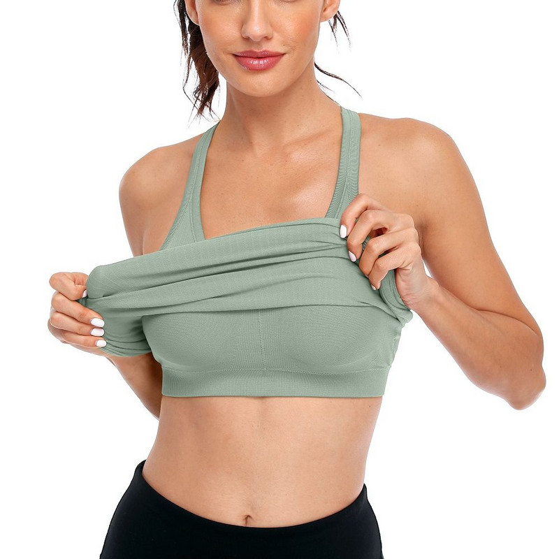 Charmleaks Női Camisole Racerback Design Puha, beépíthető polcos melltartó futószalagos felsők Masszív U-nyakú, alap légáteresztő sportruházat