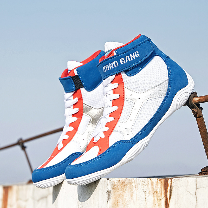 Birkózócipők férfiaknak edzőcipők tehénizom külső talp Fűzős csizmák tornacipők professzionális bokszcipők