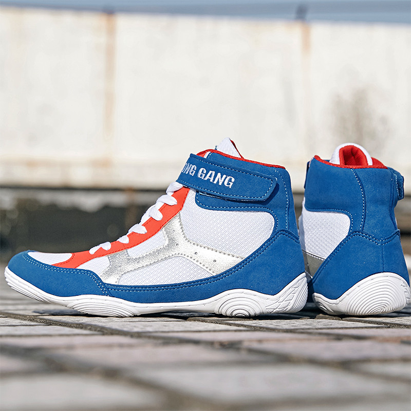 Birkózócipők férfiaknak edzőcipők tehénizom külső talp Fűzős csizmák tornacipők professzionális bokszcipők