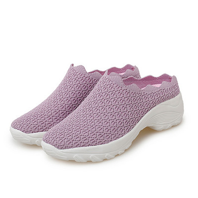 Moteriški teniso vaikščiojimo sportiniai bateliai, kuriuos lengva avėti laisvalaikio šlepetės, užsimaunamos kojinės, avalynė, moteriška, lauke, stora apačia, sportbačiai