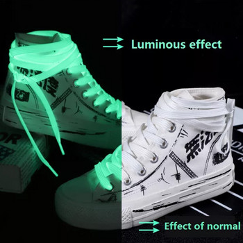 1 чифт светещи връзки за детски маратонки Мъже, жени Спортни обувки, връзки, светещи в тъмната нощ, връзки за обувки, отразяващи връзки за обувки