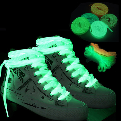 1 pár fényes cipőfűző gyerek tornacipőkhöz Férfi női sportcipők fűzők, amelyek fénylik a sötét éjszakában Cipőfűzők Fényvisszaverő cipőfűzők