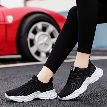 Дамски обувки за тенис Ултралеки дишащи маратонки от тъкана въздушна мрежа Плюшен размер Леки маратонки за джогинг Ежедневни спортни обувки