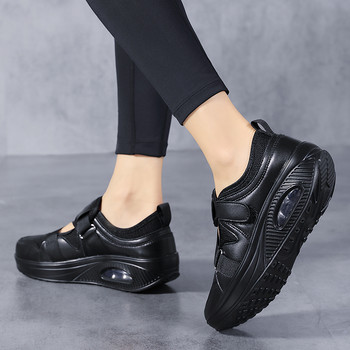 ALIUPS Γυναικεία παπούτσια τένις Αναπνεύσιμο πλέγμα που αυξάνει το ύψος Αντιολισθητικά υποδήματα Υπαίθρια πάνινα παπούτσια για περπάτημα Πλατφόρμα με παχύ κάτω μέρος
