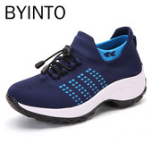 Didelis dydis, 35–42 platforma, moteriški teniso sportiniai bateliai storu padu kvėpuojantis tinklinės kojinės, sportbačiai, vaikštantys moteriški treniruokliai Tenis Feminino