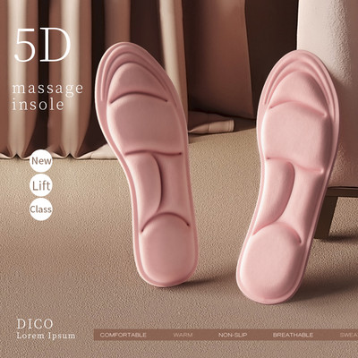 5D Memory Foam Orthopedic Sports Insoles For Shoes Women Men Flat Feet Breathable Massage Plantar Fasciitis Feet Care Shoe Pads