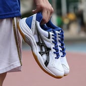 Professionaalse kaubamärgiga võrkpalliga valged meeste võrkpallijalatsid libisemiskindla padjaga Naiste lauatennise tossud hingavad meeste spordijalatsid