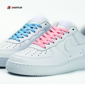 Flat κορδόνια Air Force Sneakers Κορδόνια από καμβά Παπούτσια Μπάσκετ με κορδόνια Μαύρα Λευκά Χρώμα Παπούτσια Αξεσουάρ