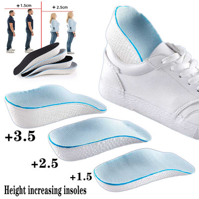 Ulošci za povećanje visine Muškarci Ženske cipele Potpora za lukove ravnih stopala Ortopedski ulošci Tenisice Podizanje pete Memorijska pjena Mekani jastučići za cipele