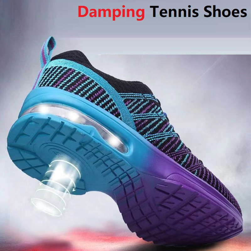 Moteriški teniso bateliai, pagalvėlės, kvėpuojantys sportiniai batai, aukštinantys sportbačiai moterims itin lengvi didelio dydžio stalo teniso sportbačiai