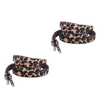 2 чифта леопардови връзки за обувки с дантела Класически обувки Връзки на точки Аксесоари Спортни креативни връзки за обувки Полиестер Човек плоски готини