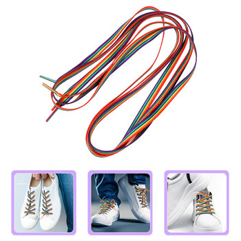 Rainbow Gradient Laces Μοντέρνα αξεσουάρ πεζοπορίας Επίπεδη γραβάτα παπουτσιών Ευέλικτα παπούτσια Γραβάτες καμβά πολυεστέρα Ταξίδι