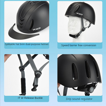 Παιδικό κράνος ιππασίας 50-61 cm Ultralight Παιδικό κράνος ιππασίας ρυθμιζόμενο καπέλο ιππότη με αφαιρούμενο γείσο Εξοπλισμός αλόγων