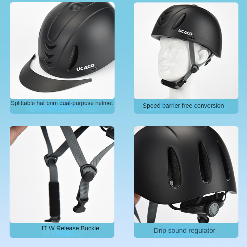 Παιδικό κράνος ιππασίας 50-61 cm Ultralight Παιδικό κράνος ιππασίας ρυθμιζόμενο καπέλο ιππότη με αφαιρούμενο γείσο Εξοπλισμός αλόγων