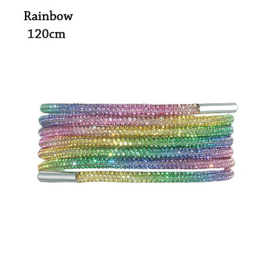 Luksuslikud kivikivist kingapaelad vikerkaare teemant kingapaelad tossud paelad kingad ümmargused kingapaelad 100/120/140/160cm 1tk DIY stringid