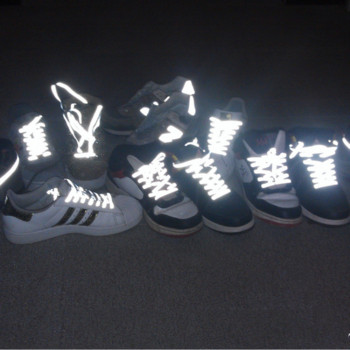 120cm φωτεινά αντανακλαστικά κορδόνια μόδας αθλητικά παπούτσια Κορδόνια για νυχτερινό τρέξιμο Ποδηλασία Αθλητικά παπούτσια Αξεσουάρ Ασφάλεια Λαμπερό