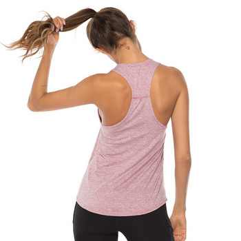 Μπλουζάκια για τρέξιμο γρήγορου στεγνώματος Γυναικεία γυμναστική Γυμναστήριο Πολύχρωμα αμάνικα μπλουζάκια Bodybuilding Γιλέκο Αθλητικά Γυναικεία