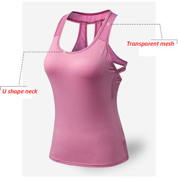 Compression Racerback Workout Running Tank Top Women 2019 Quick Dry Cross Back Αμάνικο πουκάμισο γιόγκα Γυμναστήριο Αθλητικό γιλέκο γυμναστικής